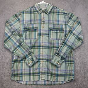 Orton Brothers‎ Shirt Mens Medium Colorful Plaid Vented Pockets Fishing Hiking